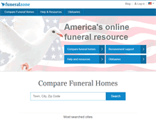 Tablet Screenshot of funeralzone.com